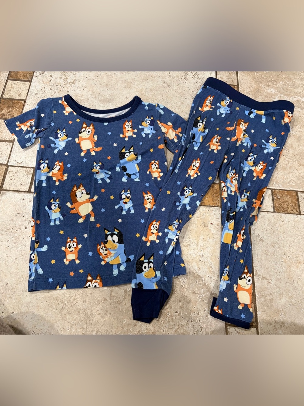 Euc Little Sleepies Short sleeve pajamas- Bluey Disney - 18-24 months